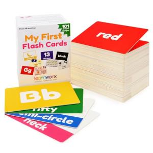 My First Flash Cards for Toddlers - 101 Cards - 202 Sides - Learn Shapes, Numbers, Colors, Body Parts, Counting, Letters & More - Fun Learning and Educational Flashcards from learnworx
