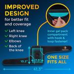 Knee Ice Pack Wrap - Cold Therapy with Adjustable Compression Support for Joint Pain, Injuries, Bursitis Pain Relief, Knee Surgery, Arthritis, Meniscus Tear, ACL, Sprains & Swelling by PhysioNatural