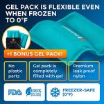 Knee Ice Pack Wrap - Cold Therapy with Adjustable Compression Support for Joint Pain, Injuries, Bursitis Pain Relief, Knee Surgery, Arthritis, Meniscus Tear, ACL, Sprains & Swelling by PhysioNatural