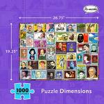 Re-marks Famous Authors Postage-Stamp Collage Puzzle, 1000 Piece Jigsaw Puzzle for All Ages by Re-marks