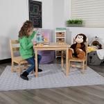 Flash Furniture Kids Solid Hardwood Table and Chair Set for Playroom, Bedroom, Kitchen - 3 Piece Set - Natural by Flash Furniture