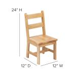 Flash Furniture Kids Solid Hardwood Table and Chair Set for Playroom, Bedroom, Kitchen - 3 Piece Set - Natural by Flash Furniture