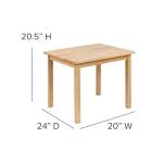 Flash Furniture Kids Solid Hardwood Table and Chair Set for Playroom, Bedroom, Kitchen - 3 Piece Set - Natural by Flash Furniture