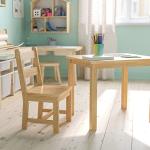 Flash Furniture Kids Solid Hardwood Table and Chair Set for Playroom, Bedroom, Kitchen - 3 Piece Set - Natural by Flash Furniture