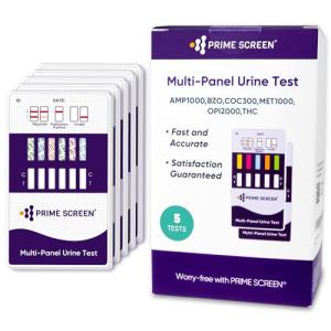 Prime Screen [5 Pack] 6 Panel Urine Drug Test Kit (THC-Marijuana, BZO-Benzos, MET-Meth, OPI, AMP, COC), WDOA-264 by Wondfo