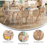 Flash Furniture 23.625"W x 47.25"L Rectangular Natural Plastic Height Adjustable Activity Table Set with 6 Chairs by Flash Furniture