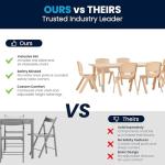 Flash Furniture 23.625"W x 47.25"L Rectangular Natural Plastic Height Adjustable Activity Table Set with 6 Chairs by Flash Furniture