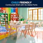 Flash Furniture 23.625"W x 47.25"L Rectangular Natural Plastic Height Adjustable Activity Table Set with 6 Chairs by Flash Furniture