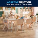 Flash Furniture 23.625"W x 47.25"L Rectangular Natural Plastic Height Adjustable Activity Table Set with 6 Chairs by Flash Furniture