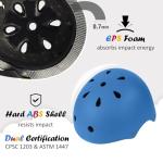 Kids Bike Helmet, Adjustable and Multi-Sport, from Toddler to Youth, 3 Sizes (Blue) from Ouwoer