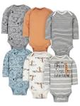 Gerber Baby Boys' 6-Pack Long-Sleeve Onesies Bodysuit, Jungle Blue, 3-6 Months from Gerber