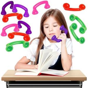 4E's Novelty Read to Self Phone, Whisper Phones for Reading [16 Pack] Auditory Feedback, Hear Myself Sound Phone - Accelerate Reading Fluency, Comprehension & Pronunciation - Speech Therapy Toys by 4E's Novelty