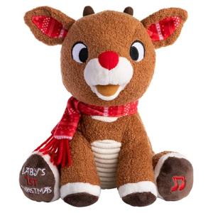 KIDS PREFERRED Rudolph The Red-Nosed Reindeer Musical Stuffed Animal, Baby's First Christmas Plush, 8 Inches by Kids Preferred