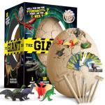 XXTOYS Dino Egg Dig Kit Dinosaur Eggs Jumbo Dino Egg with 12 Different Dinosaur Toys Dino Egg Kit for 5 Kids with 6 Digging Tools Party Archaeology Paleontology Educational Science Gift for Age 3-5 from XX