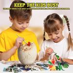 XXTOYS Dino Egg Dig Kit Dinosaur Eggs Jumbo Dino Egg with 12 Different Dinosaur Toys Dino Egg Kit for 5 Kids with 6 Digging Tools Party Archaeology Paleontology Educational Science Gift for Age 3-5 from XX