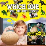 XXTOYS Dino Egg Dig Kit Dinosaur Eggs Jumbo Dino Egg with 12 Different Dinosaur Toys Dino Egg Kit for 5 Kids with 6 Digging Tools Party Archaeology Paleontology Educational Science Gift for Age 3-5 from XX