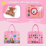 Guolely Busy Board Montessori Toy for 1 2 3 4 Year Old Toddlers - Educational Activity Developing Sensory Board for Basic Dress Fine Motor Skills - Travel Toys for Plane Car, Gift for Boys Girls by Guolely