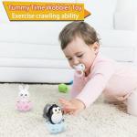 Lukax Roly Poly Baby Toys 6 to 12 Months, Tummy Time Musical Wobbler Toys, Penguin Bunny Tumbler Wobbler Toys for Toddler Boy Girl Gifts by Lukax