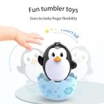 Lukax Roly Poly Baby Toys 6 to 12 Months, Tummy Time Musical Wobbler Toys, Penguin Bunny Tumbler Wobbler Toys for Toddler Boy Girl Gifts by Lukax