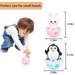 Lukax Roly Poly Baby Toys 6 to 12 Months, Tummy Time Musical Wobbler Toys, Penguin Bunny Tumbler Wobbler Toys for Toddler Boy Girl Gifts by Lukax