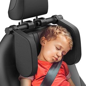 Yoocaa Car Headrest Pillow, Road Pal Headrest, Adjustable Car Seat Head Neck Support, U Shaped Car Sleeping Pillow for Kids & Adults (Black) from Yoocaa