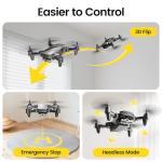 DEERC D20 Mini Drone for Kids with 720P HD FPV Camera Remote Control Toys Gifts for Boys Girls with Altitude Hold, Headless Mode, One Key Start Speed Adjustment, 3D Flips 2 Batteries, Black from DEERC