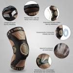 NEENCA Copper Knee Sleeves, Professional Knee Brace with Patella Gel Pads & Side Stabilizers, Premium Compression Support for Knee Pain, Sports, Workout, Arthritis, ACL, Joint Pain Relief - Single by NEENCA
