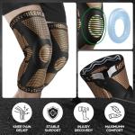 NEENCA Copper Knee Sleeves, Professional Knee Brace with Patella Gel Pads & Side Stabilizers, Premium Compression Support for Knee Pain, Sports, Workout, Arthritis, ACL, Joint Pain Relief - Single by NEENCA