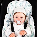 DILIMI Car Seat Head and Body Support, 2-in-1 Car Seat Insert, Soft Cushion for Car Seat, Stroller, Bouncers, Green Leaf from DILIMI