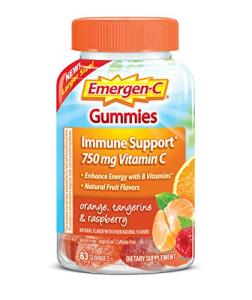 Emergen-C 750mg Vitamin C Gummies for Adults, Immune Support with B Vitamins, Gluten Free, Orange, Tangerine and Raspberry Flavors - 63 Count by GlaxoSmithKline