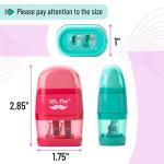 Mr. Pen- Pencil Sharpener & Eraser, 4 Pack, Colorful, 2 Sharpening Holes, Pencil Sharpeners Manual, Manual Pencil Sharpener, Pencils Sharpener, Handheld Pencil Sharpener, Small Pencil Sharpener by Mr. Pen