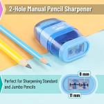 Mr. Pen- Pencil Sharpener & Eraser, 4 Pack, Colorful, 2 Sharpening Holes, Pencil Sharpeners Manual, Manual Pencil Sharpener, Pencils Sharpener, Handheld Pencil Sharpener, Small Pencil Sharpener by Mr. Pen