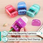 Mr. Pen- Pencil Sharpener & Eraser, 4 Pack, Colorful, 2 Sharpening Holes, Pencil Sharpeners Manual, Manual Pencil Sharpener, Pencils Sharpener, Handheld Pencil Sharpener, Small Pencil Sharpener by Mr. Pen
