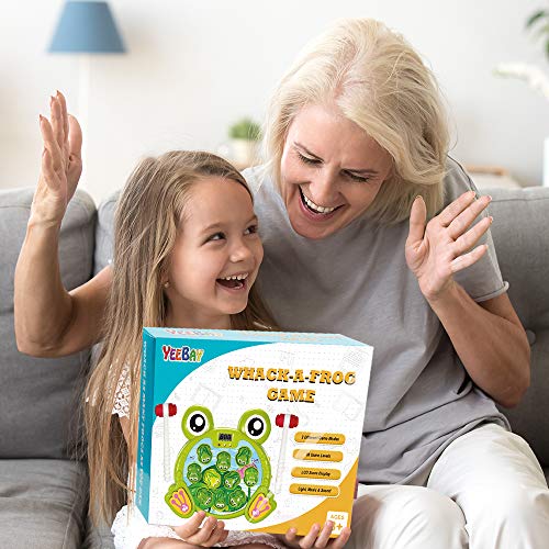 YEEBAY Interactive Whack A Frog Game, Learning, Active, Early Developmental Toy, Fun Gift for Age 3, 4, 5, 6, 7, 8 Years Old Kids, Boys, Girls,2 Hammers Included by YEEBAY