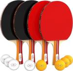 NIBIRU SPORT Ping Pong Paddles Set of 4 - Table Tennis Paddles, 8 Balls, Storage Case - Table Tennis Rackets & Game Accessories by NIBIRU4U LLC