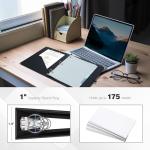 Ospelelf 3 Ring Binder 1 Inch, Cute Binder for Letter Size (11" x 8.5") with 5 Tab Dividers, File Folder Labels and Low Profile Clipboards, Black Binder for School Supplies and Office Supplies by Ospelelf