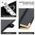 Ospelelf 3 Ring Binder 1 Inch, Cute Binder for Letter Size (11" x 8.5") with 5 Tab Dividers, File Folder Labels and Low Profile Clipboards, Black Binder for School Supplies and Office Supplies by Ospelelf