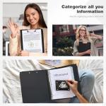 Ospelelf 3 Ring Binder 1 Inch, Cute Binder for Letter Size (11" x 8.5") with 5 Tab Dividers, File Folder Labels and Low Profile Clipboards, Black Binder for School Supplies and Office Supplies by Ospelelf