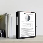 Ospelelf 3 Ring Binder 1 Inch, Cute Binder for Letter Size (11" x 8.5") with 5 Tab Dividers, File Folder Labels and Low Profile Clipboards, Black Binder for School Supplies and Office Supplies by Ospelelf