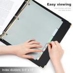 Ospelelf 3 Ring Binder 1 Inch, Cute Binder for Letter Size (11" x 8.5") with 5 Tab Dividers, File Folder Labels and Low Profile Clipboards, Black Binder for School Supplies and Office Supplies by Ospelelf