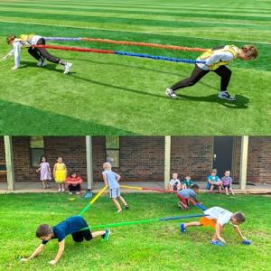 Elastic Fleece Cooperative Stretchy Band Integrations Dynamic Movement Exercise Latex Band Stretchy 12 Feet Creative Movement Prop for Group Activities Special Needs Large Motor Coordination by 