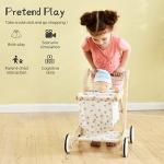 labebe Push Walker Stroller Baby Walker, Push Toy for Toddler, Pull Wagon for Kid, 2-in-1 Activity Push Walker for Infant/Child, sit to Stand Learning Walker, Wooden Play Wagon 4 Wheel, Doll pus by labebe