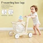 labebe Push Walker Stroller Baby Walker, Push Toy for Toddler, Pull Wagon for Kid, 2-in-1 Activity Push Walker for Infant/Child, sit to Stand Learning Walker, Wooden Play Wagon 4 Wheel, Doll pus by labebe