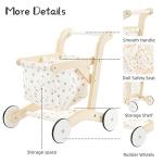 labebe Push Walker Stroller Baby Walker, Push Toy for Toddler, Pull Wagon for Kid, 2-in-1 Activity Push Walker for Infant/Child, sit to Stand Learning Walker, Wooden Play Wagon 4 Wheel, Doll pus by labebe