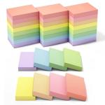 EOOUT Sticky Notes 1.5x2 Inches, 24 Pack Light Colors Self-Stick Pads, Super Sticking Power Small Memo Pads for Notebook Bible Journaling Aesthetic Office Home School Supplies, 80 Sheets/pad by EOOUT