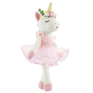 JUSTQUNSEEN Unicorn Stuffed Animals Plush Ballerina Baby Doll, Unicorn Toys for Girls, Unicorn Decorations for Girls, Birthday for Kids, Stuffed Animals for Girls (Pink) by JUSTQUNSEEN