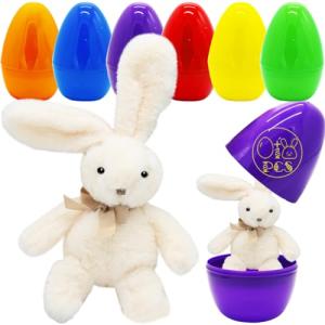 Easter Eggs Bunny Stuffed Animal Plush Toys, 8" Large Surprise Eggs Filled with 13.5" Easter Bunny Rabbit Gifts for Kids Boys Girls Easter Eggs Hunt Party Favor, Basket Stuffers Filler, Easter Event from CAMIRUS