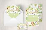 Jungle Baby Shower Invitations, Safari Elephant, Giraffe, Lion and Monkey Baby Shower Invites with Diaper Raffles Cards, Sprinkle, 20 Invites Including Envelopes from Your Main Event Prints