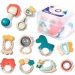 Baby Toys 3-6 Months Baby Rattle Teething Toys for Babies 0-6-12 Months 10PCS, Multisurface Texture Teethers with Storage Box, Baby Toys 6 to 12 Months Infant Toys Newborn Toys Baby Gifts by CubicFun