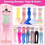 42 PCS Doll Clothes and Accessories 3 PCS Fashion Dresses 4 Tops 4Pants 3 PCS Party Dresses 2 Sets Swimsuits Bikini 6 Braces Skirt 10 Hangers and 10 pcs Shoes for 11.5 inch Doll from BM